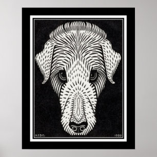Póster "Cabeza de perro" aproximadamente 1920, por Julie 