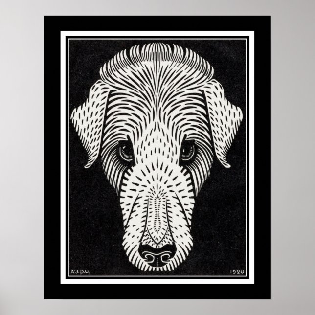 Póster "Cabeza de perro" aproximadamente 1920, por Julie  (Frente)