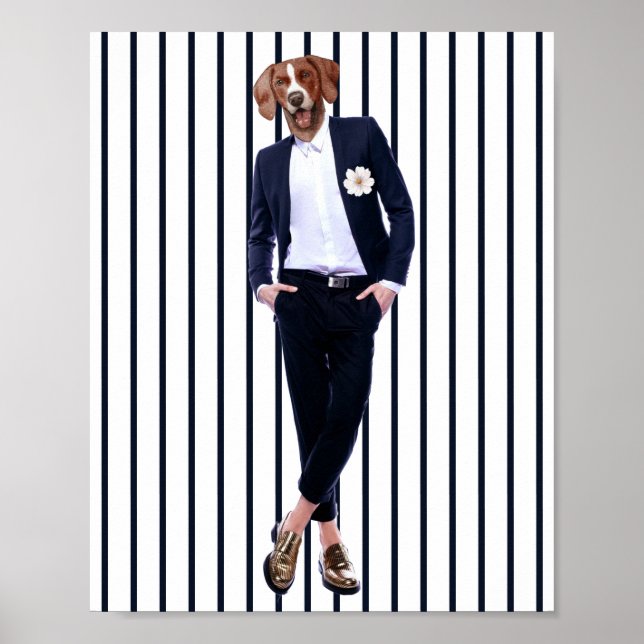 Póster Cabeza de perro Cuerpo humano (Frente)