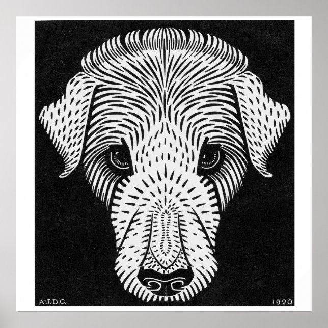 Póster Cabeza de perro de Julie de Graag (Frente)