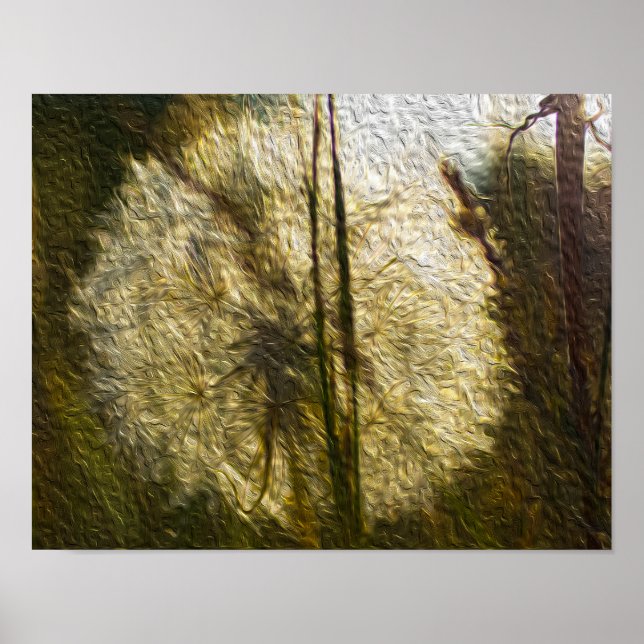 Póster Cabeza de semilla de Dandelion (pintura al óleo) (Frente)