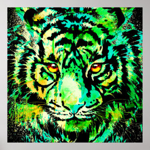 Póster Cabeza de tigre verde - Gran Plaza de Poster de ti