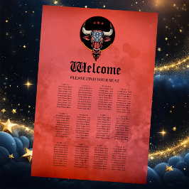 Póster Cabeza de toro patriótica, toro estadounidense.