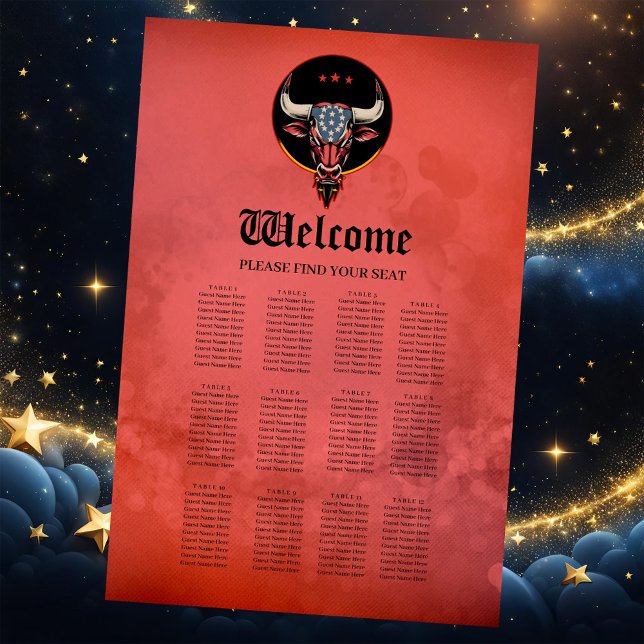 Póster Cabeza de toro patriótica, toro estadounidense. (Subido por el creador)