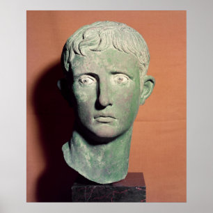 Póster Cabeza de una estatua de largo alcance del Emperad