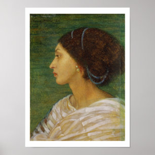 Póster Cabeza de una mujer del mulato, 1861 (el aceite en