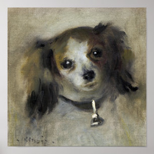 Póster Cabeza de una pintura de perro de Auguste Renoir