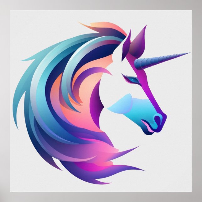 Póster Cabeza de unicornio (Frente)