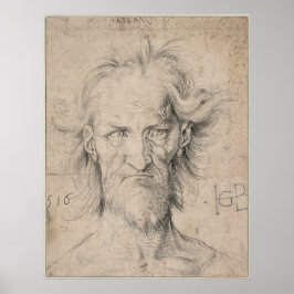 Póster Cabeza del anciano con barba (Saturno) de Durer