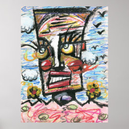 Póster Cabeza en las nubes