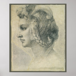 Póster Cabeza ideal de una mujer de Michelangelo
