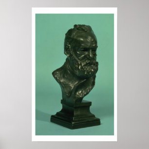 Póster Cabeza retrato de Victor Hugo (1802-85) (bronce)