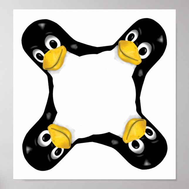PÓSTER CABEZAS DE LINUX TUX 4 (Frente)