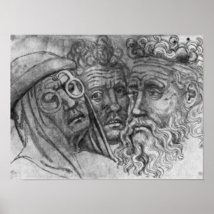Póster Cabezas de tres hombres, el álbum de Vallardi