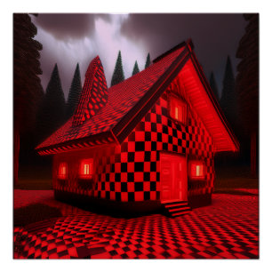 Póster Cabin de Cuadros y Lunares 