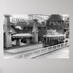 Póster Cabin John Streetcar, años 30