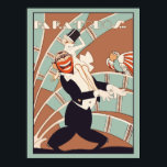 Póster Cabina de cubierta de la revista Art Deco<br><div class="desc">Poster de tamaño estándar (va bien con los marcos de Zazzle a juego) de una versión vectorial propia de una portada de una revista en español (latín) en Art deco, que data de 1927 y que presenta un afroamericano en esmoquin que baila un baile de los años 20, el Charleston...</div>