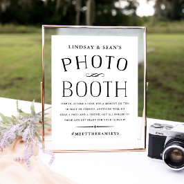 Póster Cabina de Fotos de Boda en Blanco y Negro Vintage