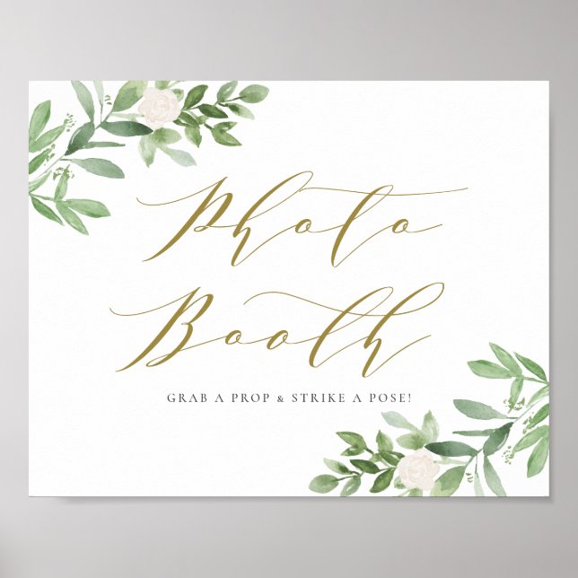 Póster Cabina de fotos de flores blancas y vegetación en  (Frente)