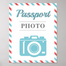 Póster Cabina de Fotos de Pasaporte Viaje en Aerolínea Fi