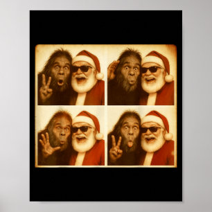 Póster Cabina de fotos divertida de Bigfoot con Santa Nav