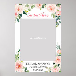 Póster Cabina de fotos floral etérea rosa boho