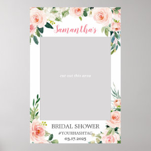 Póster Cabina de fotos floral etérea rosa boho