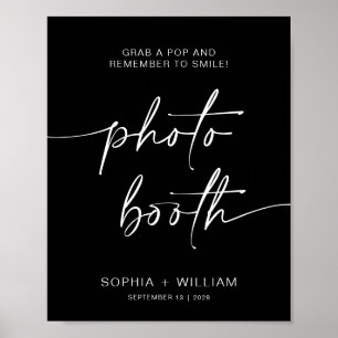 Póster Cabina de fotos negras   simple recordar el signo 