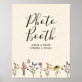 Póster Cabina de Fotos para Baby Shower de Flores Silvest