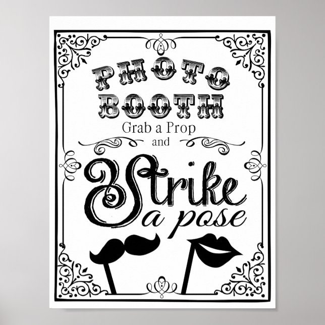 Póster CABINA DE FOTOS  señaligen para boda o fiesta (Frente)