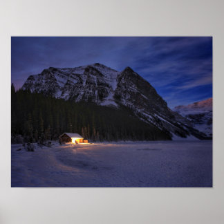 Póster Cabina de invierno en los bosques