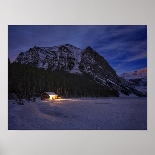 Póster Cabina de invierno en los bosques (Frente)