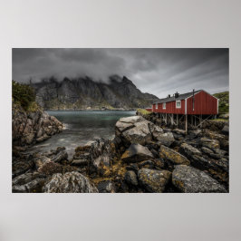 Póster Cabina de las Islas Lofoten de Noruega