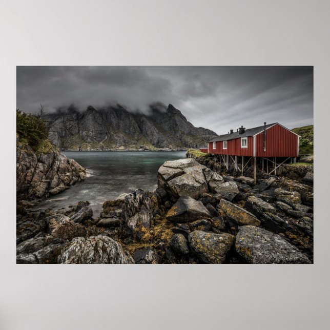 Póster Cabina de las Islas Lofoten de Noruega (Frente)