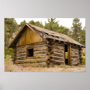 Póster Cabina de Montaña Antigua