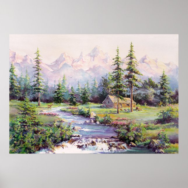 Póster CABINA DE MONTAÑA por SHARON SHARPE