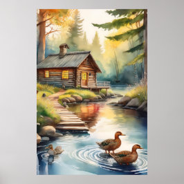 Póster Cabina de registro en el río 1