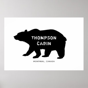 Póster Cabina Rustic Bear