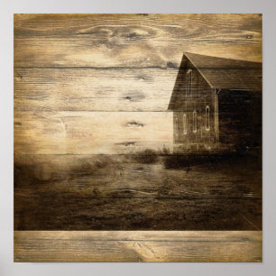 Póster cabina vieja primitiva del cortijo del granero del