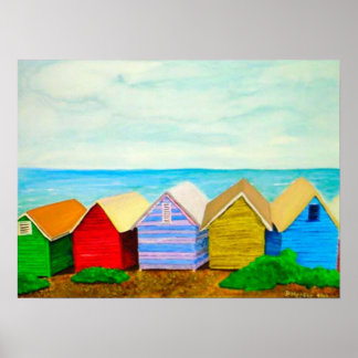 Póster Cabinas de playa