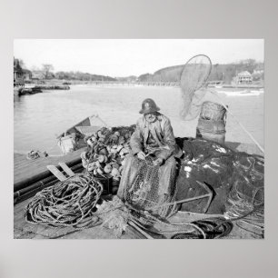 Póster Cabo Ana Fisherman, 1905. Foto del vintage