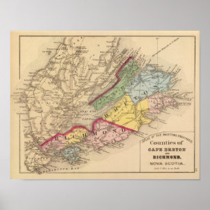 Póster Cabo Bretón, condados de Richmond, NS