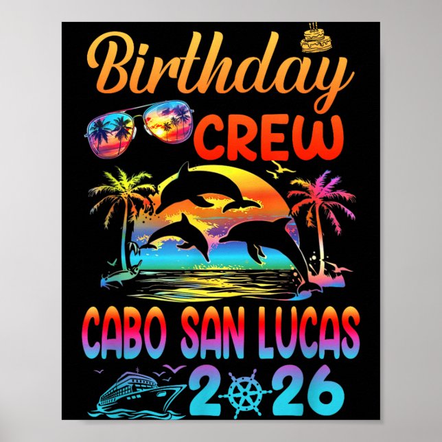 Póster Cabo San Lucas Birthday Trip Vacation 2026 Matchin (Frente)