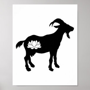 Póster Cabra con símbolo de loto Namaste Cabra Yoga _1