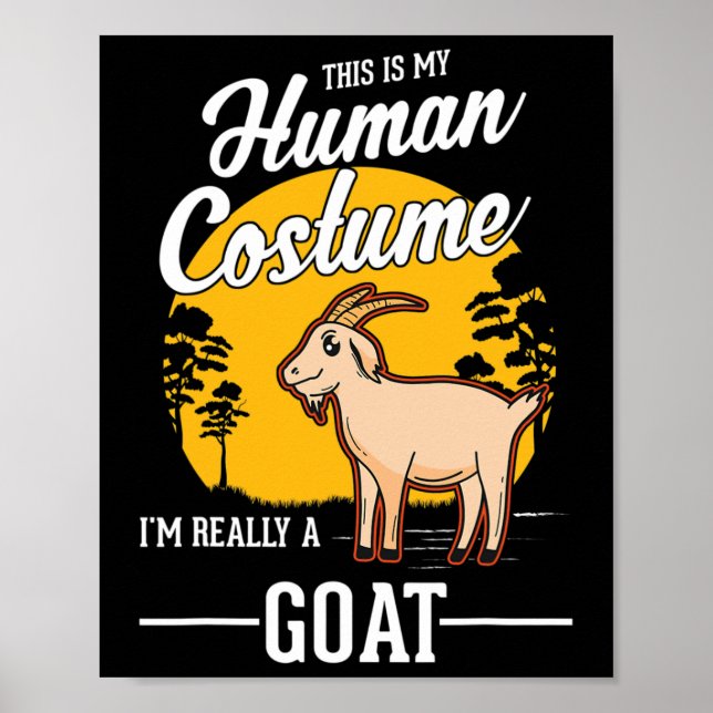 Póster Cabra de disfraces humanos de Halloween Cabra (Frente)