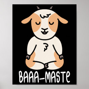 Póster Cabra de Yoga Postura del Loto Yogi Mujeres Medita