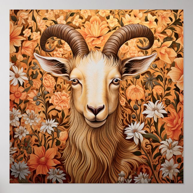 Póster Cabra en la pradera (Frente)