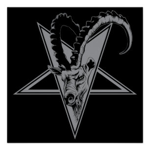 Póster Cabra en un Pentagram