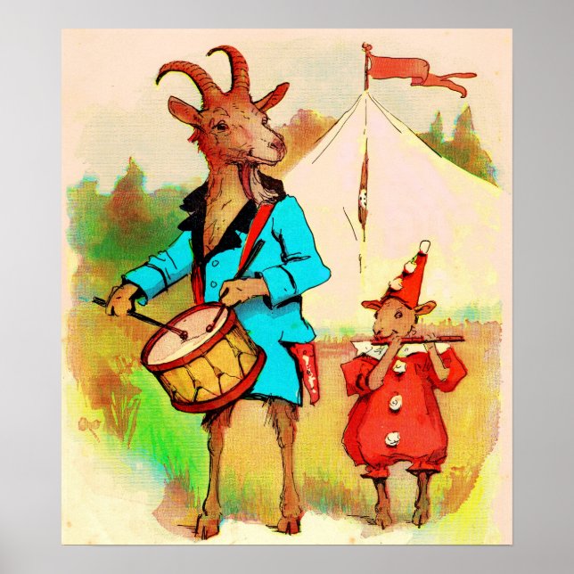 Póster cabra grande cabra pequeña músicos (Frente)