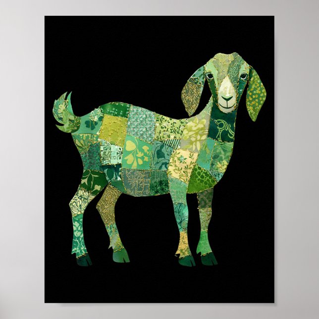 Póster Cabra lechera nubia de patchwork (Frente)